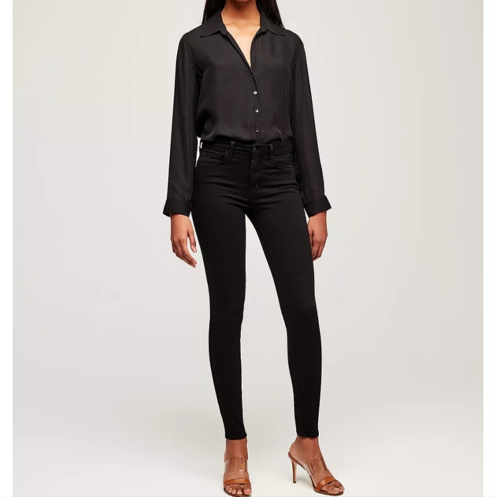 L'AGENCE Marguerite Noir High Rise Skinny Black Size 26